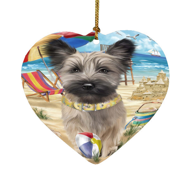 Pet Friendly Beach Skye Terrier Dog  Heart Christmas Ornament HPORA58926