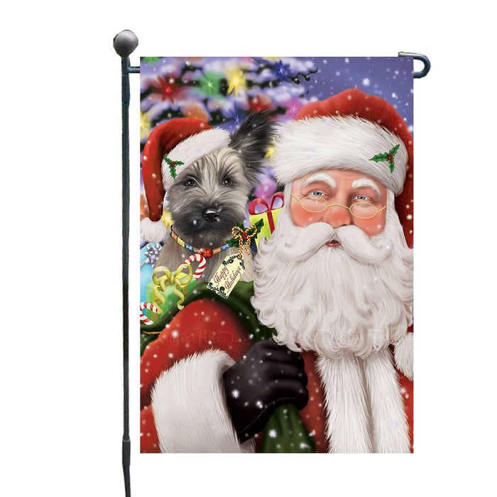 Christmas House with Presents Skye Terrier Dog Garden Flags Outdoor Decor for Homes and Gardens Double Sided Garden Yard Spring Decorative Vertical Home Flags Garden Porch Lawn Flag for Decorations GFLG68684