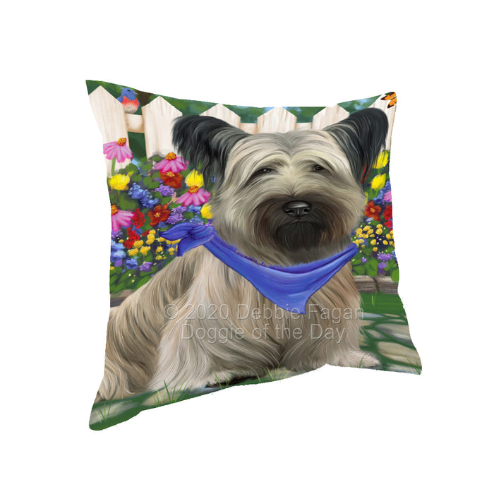 Spring Floral Skye Terrier Dog Pillow with Top Quality High-Resolution Images - Ultra Soft Pet Pillows for Sleeping - Reversible & Comfort - Ideal Gift for Dog Lover - Cushion for Sofa Couch Bed - 100% Polyester, PILA93196