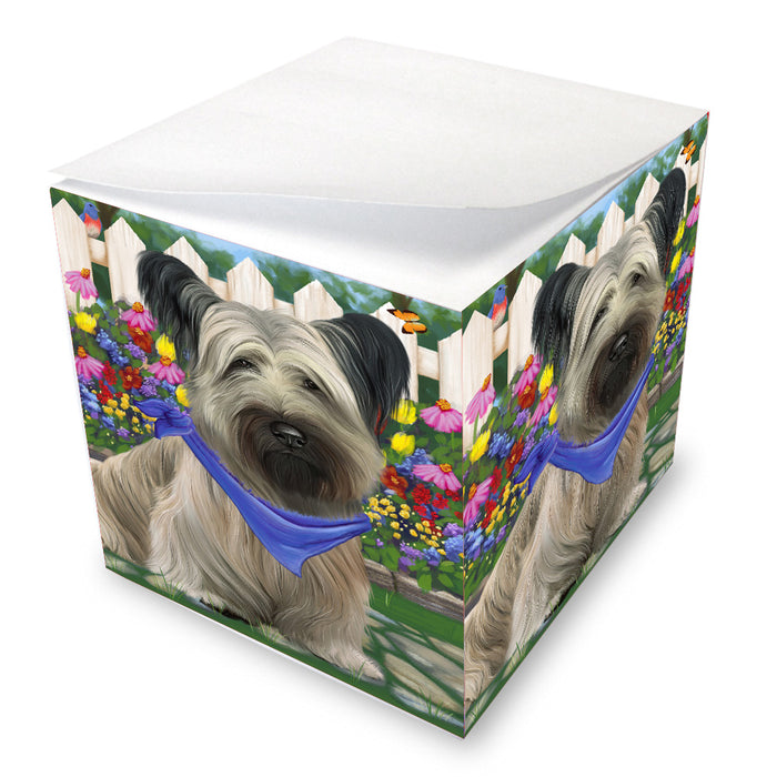 Spring Floral Skye Terrier Dog Note Cube NOC-DOTD-A57587