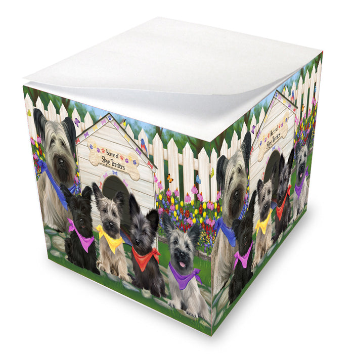 Spring Dog House Skye Terrier Dogs Note Cube NOC-DOTD-A57566