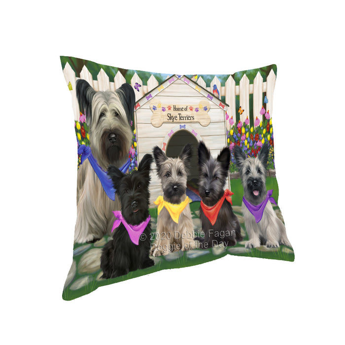 Spring Dog House Skye Terrier Dogs Pillow with Top Quality High-Resolution Images - Ultra Soft Pet Pillows for Sleeping - Reversible & Comfort - Ideal Gift for Dog Lover - Cushion for Sofa Couch Bed - 100% Polyester