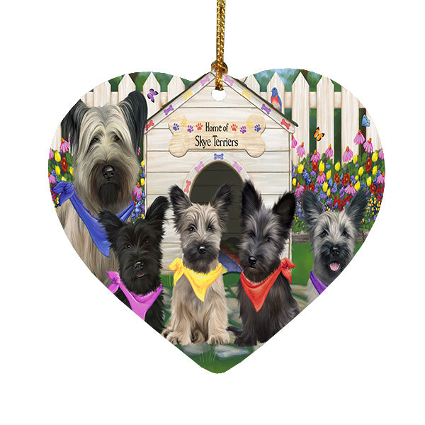 Spring Dog House Skye Terrier Dogs Heart Christmas Ornament HPORA59286