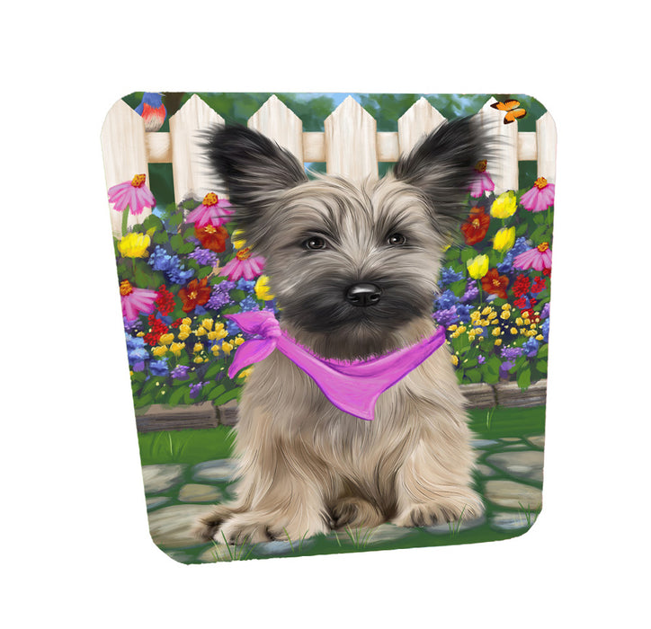 Spring Floral Skye Terrier Dog Coasters Set of 4 CSTA58547