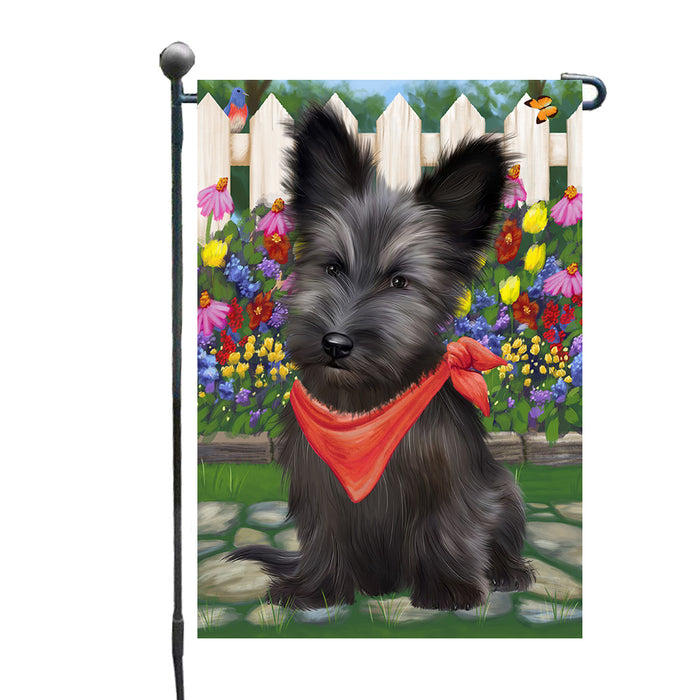 Spring Floral Skye Terrier Dog Garden Flags Outdoor Decor for Homes and Gardens Double Sided Garden Yard Spring Decorative Vertical Home Flags Garden Porch Lawn Flag for Decorations GFLG68284
