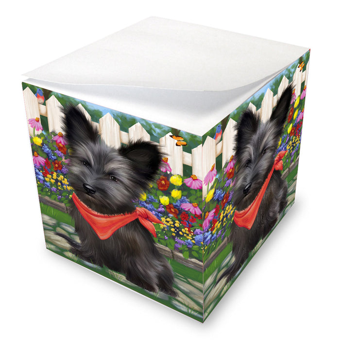 Spring Floral Skye Terrier Dog Note Cube NOC-DOTD-A57589