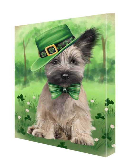 St. Patrick's Day Skye Terrier Dog Canvas Wall Art - Premium Quality Ready to Hang Room Decor Wall Art Canvas - Unique Animal Printed Digital Painting for Decoration CVS737