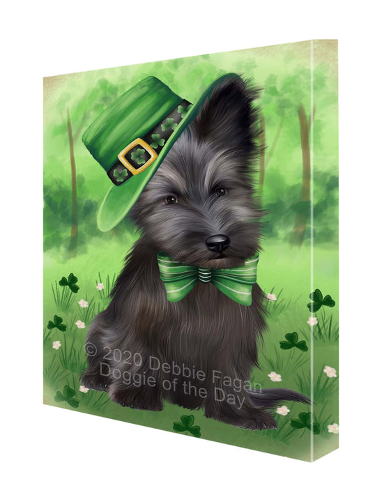 St. Patrick's Day Skye Terrier Dog Canvas Wall Art - Premium Quality Ready to Hang Room Decor Wall Art Canvas - Unique Animal Printed Digital Painting for Decoration CVS736