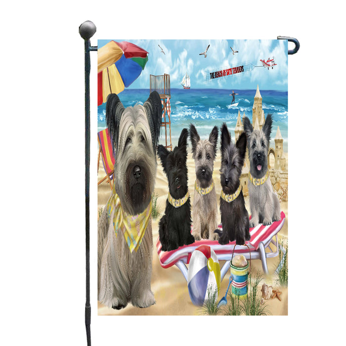 Pet Friendly Beach Skye Terrier Dogs Garden Flags Outdoor Decor for Homes and Gardens Double Sided Garden Yard Spring Decorative Vertical Home Flags Garden Porch Lawn Flag for Decorations