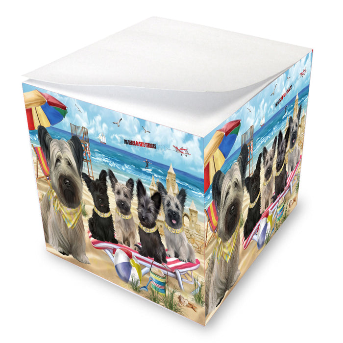 Pet Friendly Beach Skye Terrier Dogs Note Cube NOC-DOTD-A57148