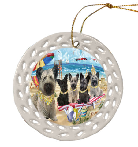 Pet Friendly Beach Skye Terrier Dogs  Doily Ornament DPOR58519