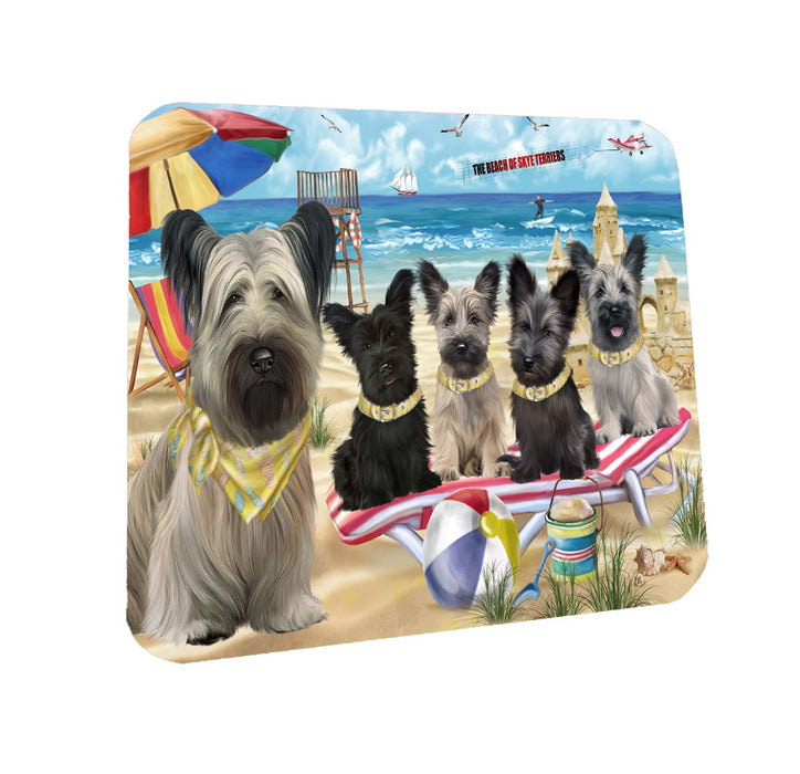 Pet Friendly Beach Skye Terrier Dogs Coasters Set of 4 CSTA58107