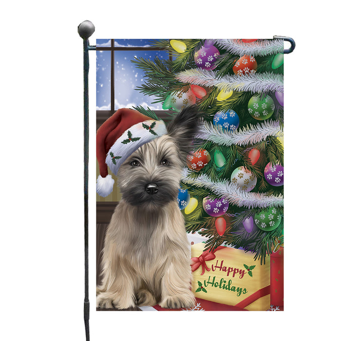 Christmas Tree and Presents Skye Terrier Dog Garden Flags Outdoor Decor for Homes and Gardens Double Sided Garden Yard Spring Decorative Vertical Home Flags Garden Porch Lawn Flag for Decorations GFLG68018