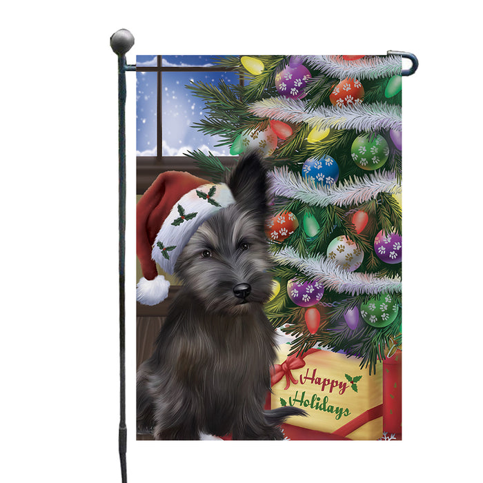 Christmas Tree and Presents Skye Terrier Dog Garden Flags Outdoor Decor for Homes and Gardens Double Sided Garden Yard Spring Decorative Vertical Home Flags Garden Porch Lawn Flag for Decorations GFLG68019