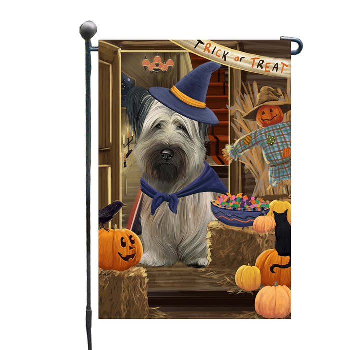 Enter at Your Own Risk Halloween Trick or Treat Skye Terrier Dogs Garden Flags Outdoor Decor for Homes and Gardens Double Sided Garden Yard Spring Decorative Vertical Home Flags Garden Porch Lawn Flag for Decorations GFLG67913