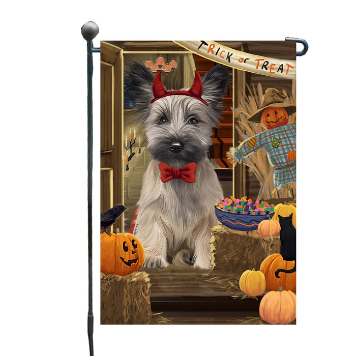 Enter at Your Own Risk Halloween Trick or Treat Skye Terrier Dogs Garden Flags Outdoor Decor for Homes and Gardens Double Sided Garden Yard Spring Decorative Vertical Home Flags Garden Porch Lawn Flag for Decorations GFLG67914