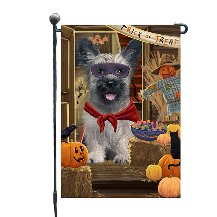 Enter at Your Own Risk Halloween Trick or Treat Skye Terrier Dogs Garden Flags Outdoor Decor for Homes and Gardens Double Sided Garden Yard Spring Decorative Vertical Home Flags Garden Porch Lawn Flag for Decorations GFLG67917