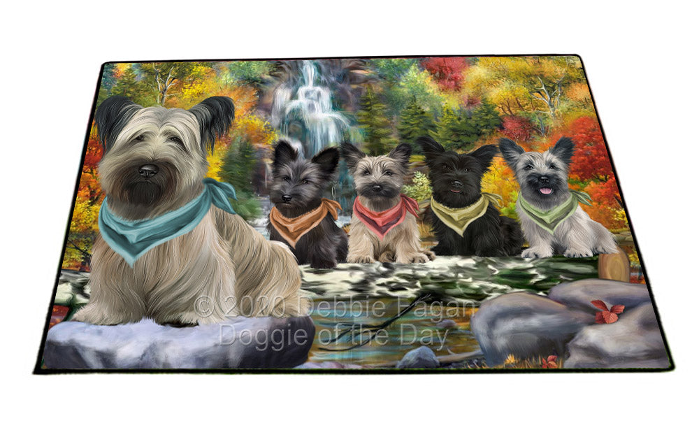 Scenic Waterfall Springer Spaniel Dogs Floormat FLMS55774