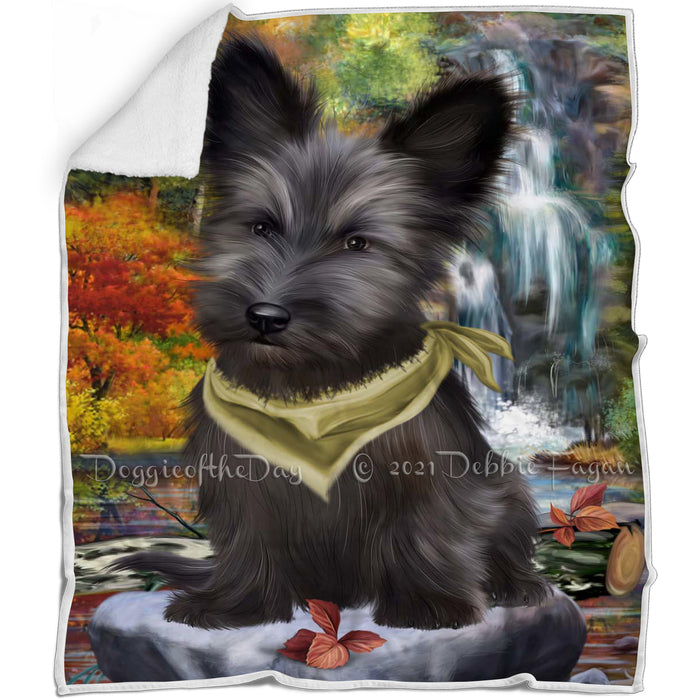 Scenic Waterfall Skye Terrier Dog Blanket BLNKT142577