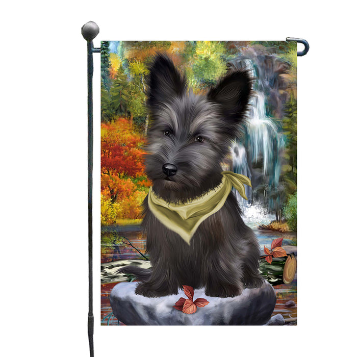 Scenic Waterfall Skye Terrier Dog Garden Flags Outdoor Decor for Homes and Gardens Double Sided Garden Yard Spring Decorative Vertical Home Flags Garden Porch Lawn Flag for Decorations GFLG68117