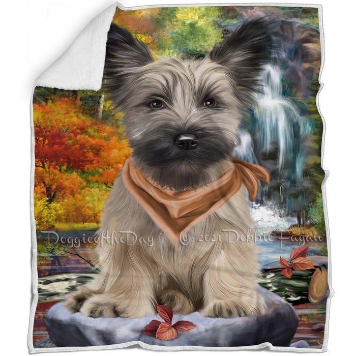 Scenic Waterfall Skye Terrier Dog Blanket BLNKT142578
