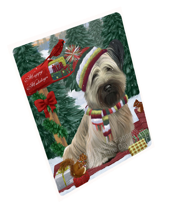 Christmas Woodland Sled Skye Terrier Dog Cutting Board - For Kitchen - Scratch & Stain Resistant - Designed To Stay In Place - Easy To Clean By Hand - Perfect for Chopping Meats, Vegetables, CA83826