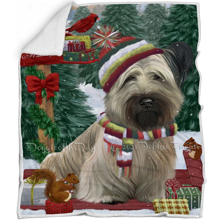 Merry Christmas Woodland Sled Skye Terrier Blanket BLNKT142727
