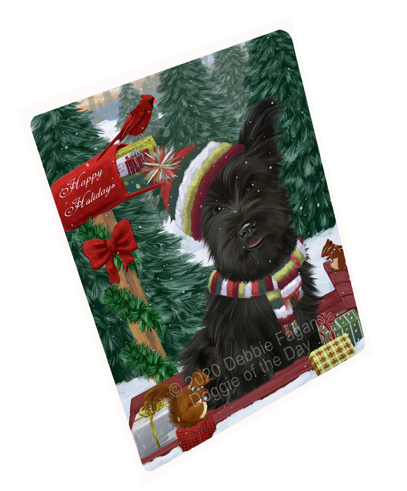 Christmas Woodland Sled Skye Terrier Dog Cutting Board - For Kitchen - Scratch & Stain Resistant - Designed To Stay In Place - Easy To Clean By Hand - Perfect for Chopping Meats, Vegetables, CA83828