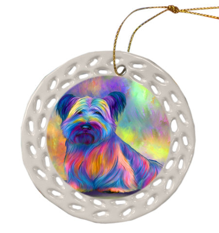 Paradise Wave Skye Terrier Dog Doily Ornament DPOR58957