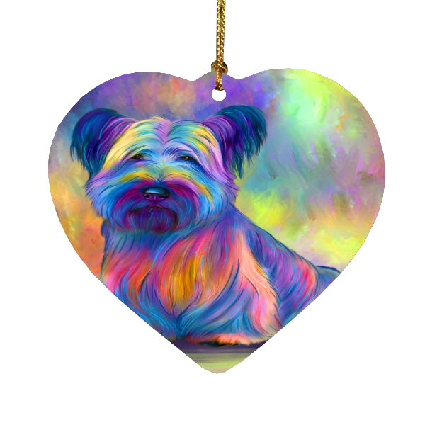 Paradise Wave Skye Terrier Dog Heart Christmas Ornament HPORA59321