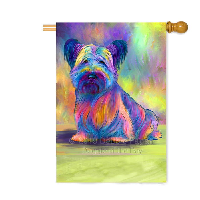 Personalized Paradise Wave Skye Terrier Dog Custom House Flag FLG-DOTD-A60138