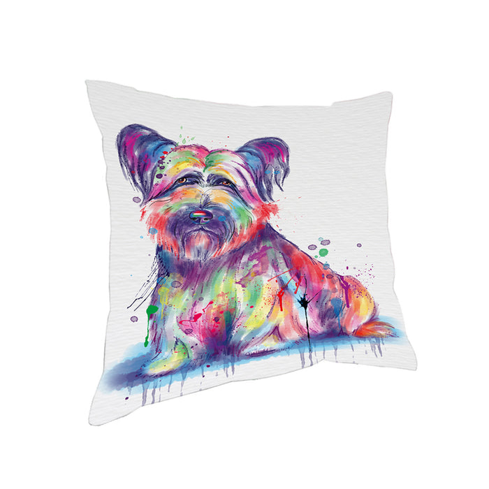Watercolor Skye Terrier Dog Pillow PIL83328