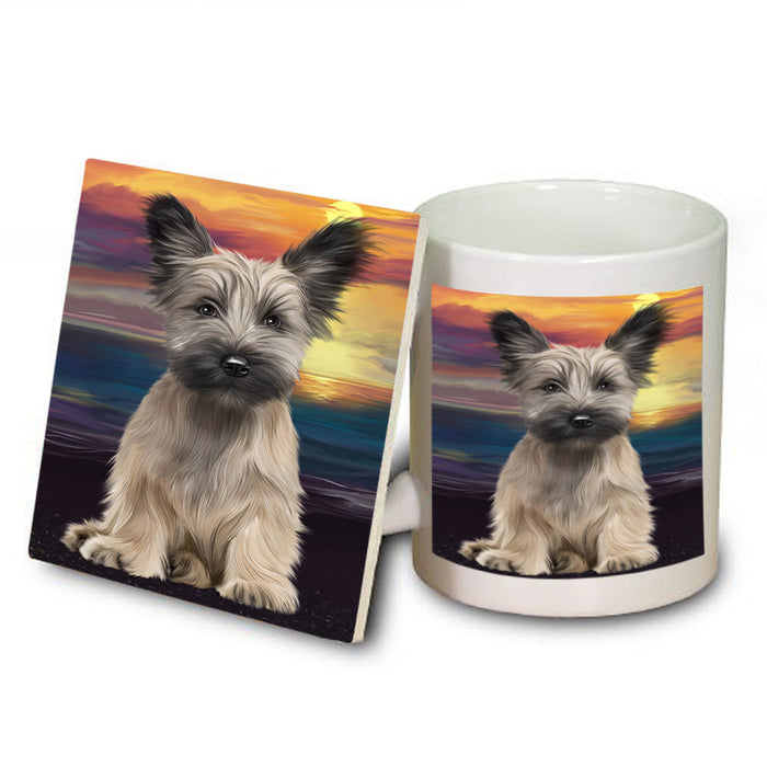 Sunset Skye Terrier Dog Mug and Coaster Set MUC57166