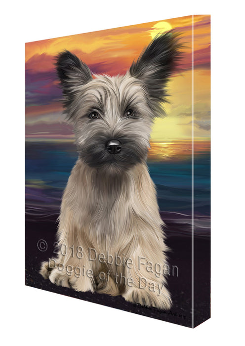 Sunset Skye Terrier Dog Canvas Print Wall Art Décor CVS137006