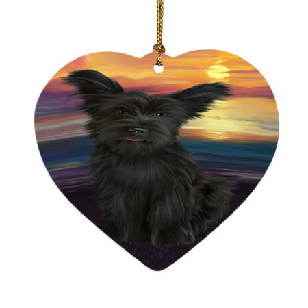 Sunset Skye Terrier Dog Heart Christmas Ornament HPOR58049