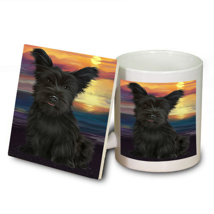 Sunset Skye Terrier Dog Mug and Coaster Set MUC57167