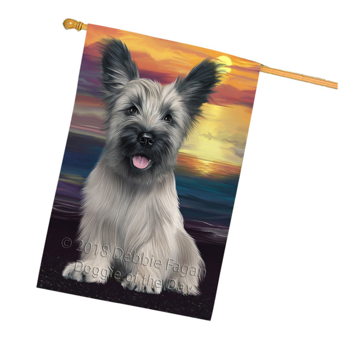 Sunset Skye Terrier Dog House Flag FLG65200