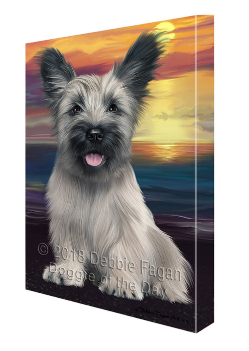 Sunset Skye Terrier Dog Canvas Print Wall Art Décor CVS137024