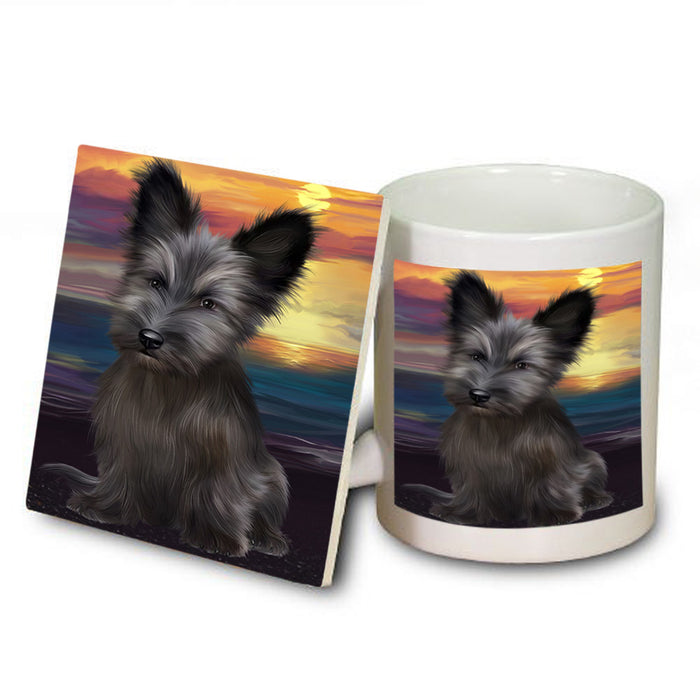 Sunset Skye Terrier Dog Mug and Coaster Set MUC57169
