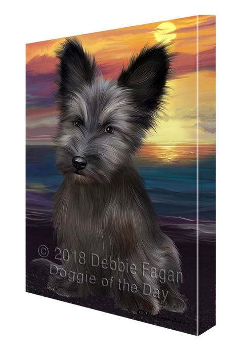 Sunset Skye Terrier Dog Canvas Print Wall Art Décor CVS137033