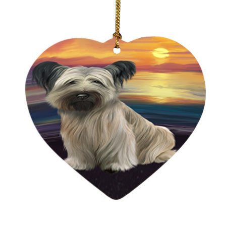 Sunset Skye Terrier Dog Heart Christmas Ornament HPOR58052