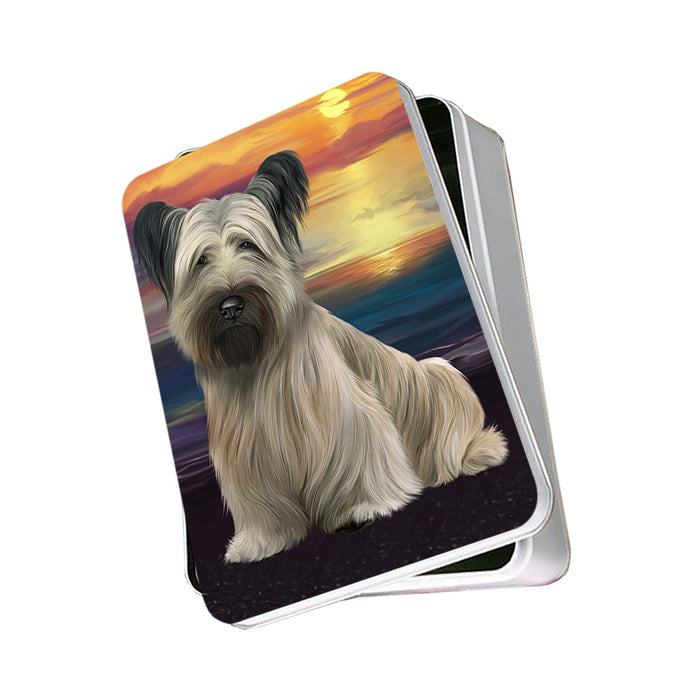 Sunset Skye Terrier Dog Photo Storage Tin PITN57121