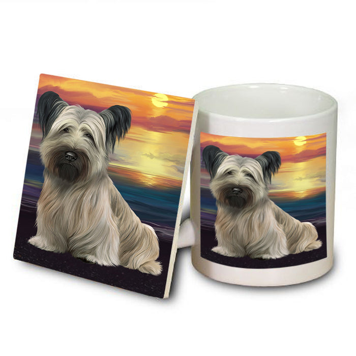 Sunset Skye Terrier Dog Mug and Coaster Set MUC57170