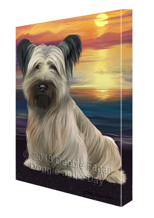 Sunset Skye Terrier Dog Canvas Print Wall Art Décor CVS137042