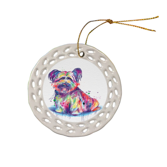 Watercolor Skye Terrier Dog Ceramic Doily Ornament DPOR57402