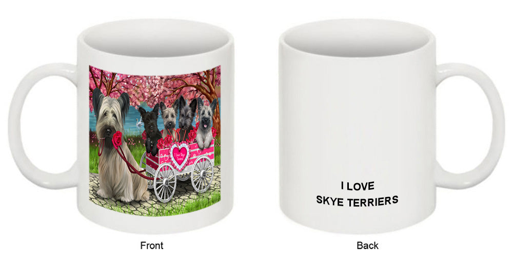 I Love Skye Terrier Dogs in a Cart Coffee Mug MUG52519