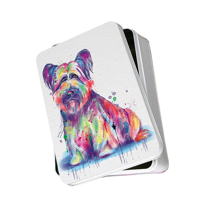 Watercolor Skye Terrier Dog Photo Storage Tin PITN57050