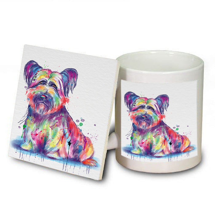 Watercolor Skye Terrier Dog Mug and Coaster Set MUC57099
