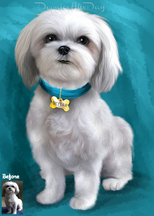 Digital Painting PERSONALIZED PET PORTRAIT! Custom Pet Dog or Cat Art