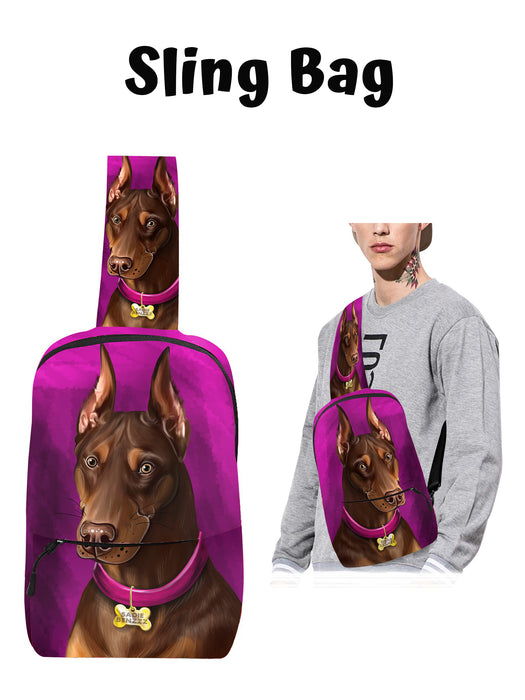 Add Your PERSONALIZED PET Painting Portrait on Sling Bag
